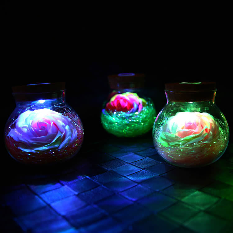 Rose Preserved Soap Flower Wishing Bottle!