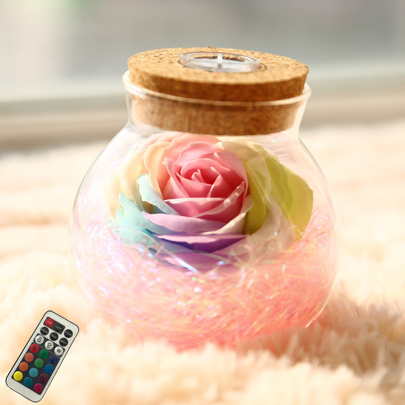 Rose Preserved Soap Flower Wishing Bottle!
