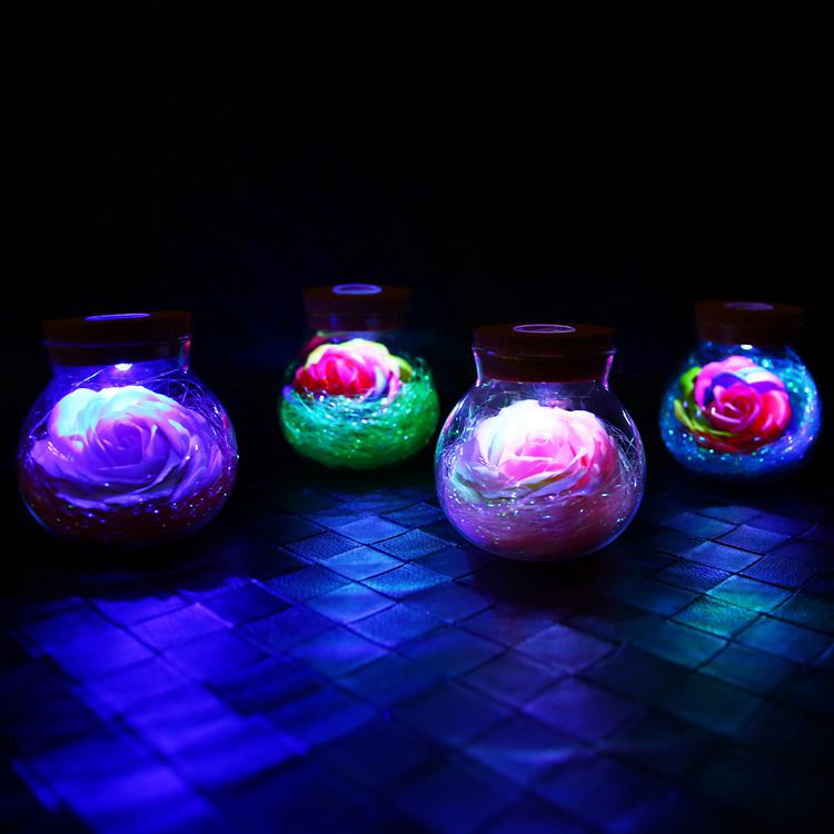 Rose Preserved Soap Flower Wishing Bottle!