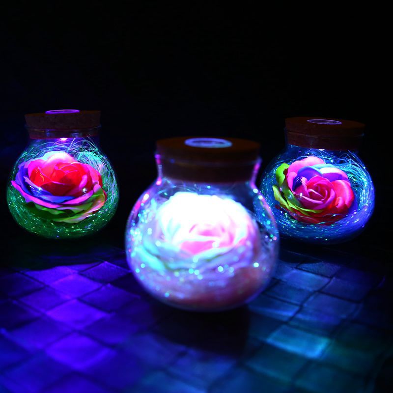 Rose Preserved Soap Flower Wishing Bottle!