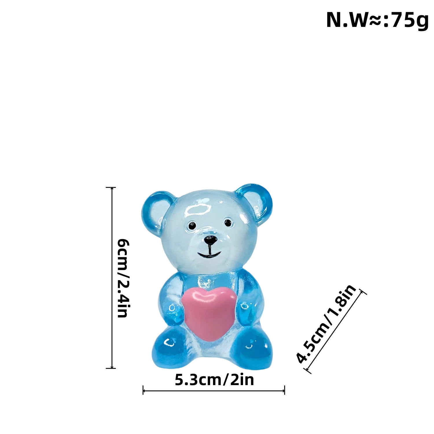 blue resin bear ornament