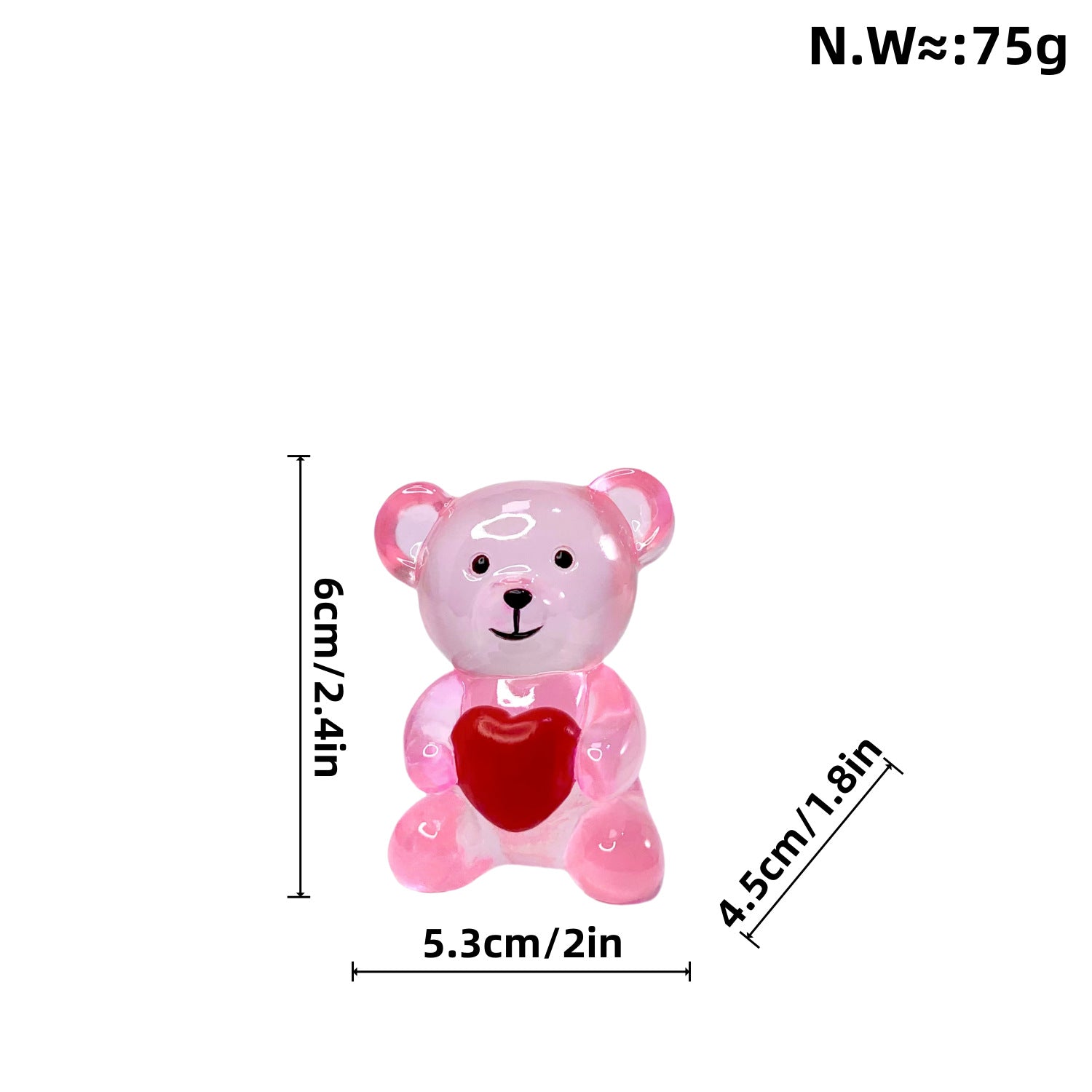 pink resin bear ornament
