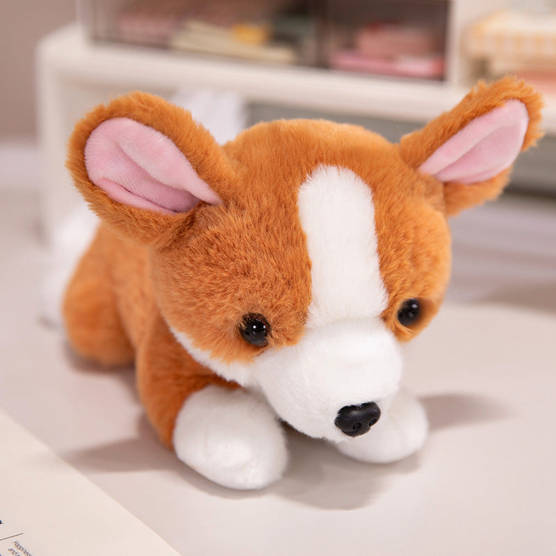 Adorable mini dog plush featuring a soft corgi design, perfect for dog lovers and cuddly comfort.