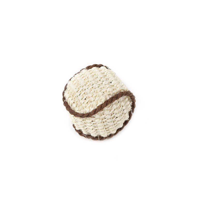 beige sisal ball toy