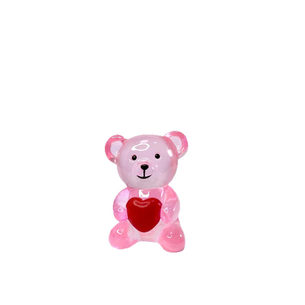 pink resin bear ornament